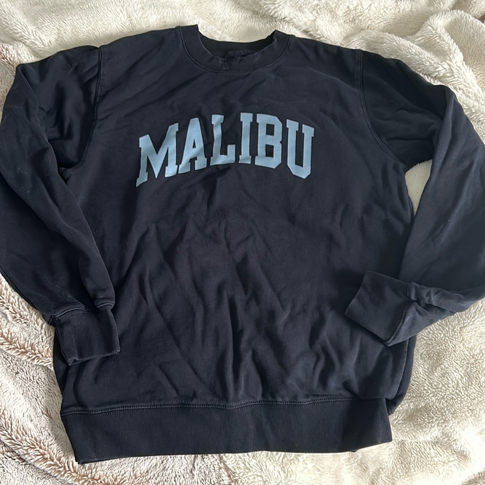 Brandy Melville Navy Sweatshirt with Light Blue Print